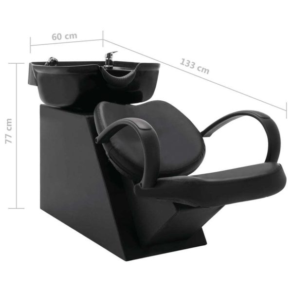 Salon Shampoo Chair with Washbasin Faux Leather