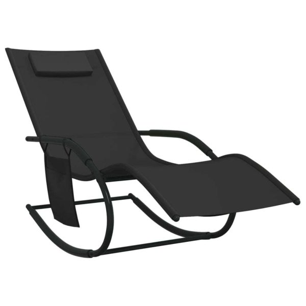 Rocking Sun Lounger Steel and Textilene