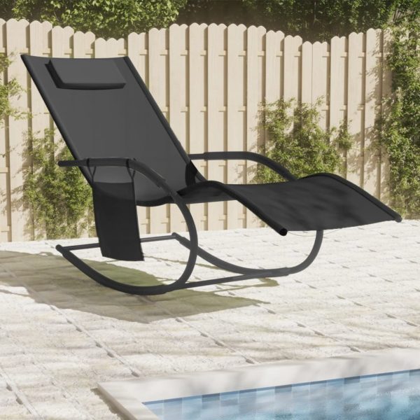 Rocking Sun Lounger Steel and Textilene