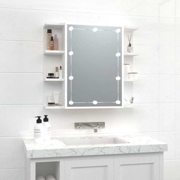 Mirror Cabinet with LED 70×16.5×60 cm