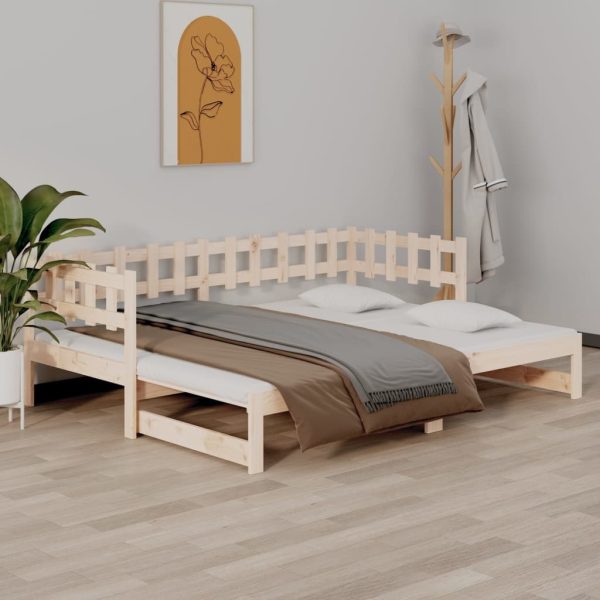 Terryville Pull-out Day Bed 2x(90×190) cm Solid Wood Pine