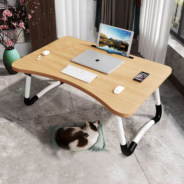 Portable Bed Table Adjustable Foldable Bed Sofa Study Table Laptop Mini Desk with Notebook Stand Card Slot Holder Home Decor