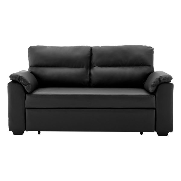 DuPont Faux Leather Sofa Bed Couch Lounge – Black