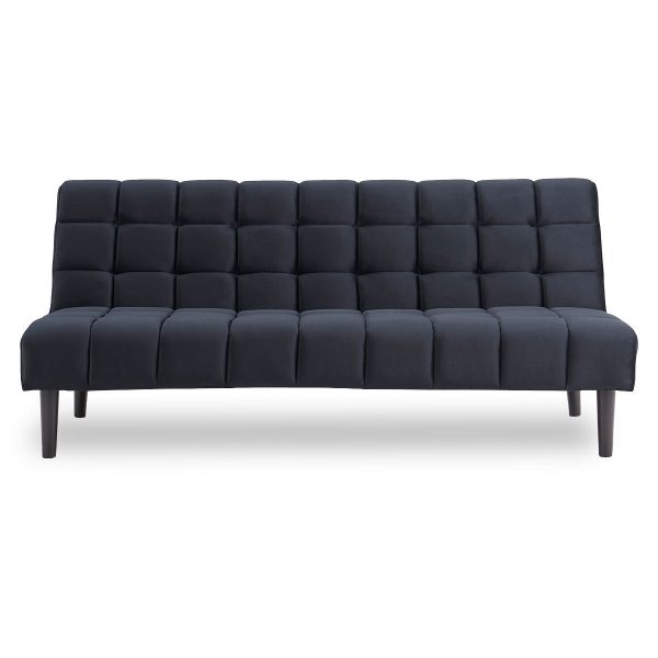 Piedmont Faux Suede Fabric Sofa Bed Furniture Lounge Seat Black