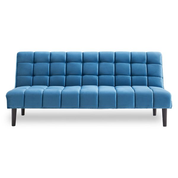 Piedmont Faux Suede Fabric Sofa Bed Furniture Lounge Seat Blue