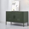 Base Metal Locker Storage Shelf Organizer Cabinet Buffet Sideboard Green