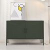 Base Metal Locker Storage Shelf Organizer Cabinet Buffet Sideboard Green