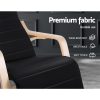 Fabric Rocking Armchair with Adjustable Footrest – Black