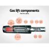 Set of 2 Bar Stools Gas lift Swivel Armrests – Steel and Black