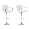 Set of 2 Bar Stools Gas lift Swivel – Steel and White