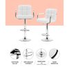 Set of 2 Bar Stools Gas lift Swivel – Steel and White