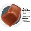 Set of 2 Bar Stools Kitchen Metal Bar Stool Dining Chairs PU Leather Brown