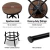 Bar Stool Industrial Round Seat Wood Metal – Black and Brown