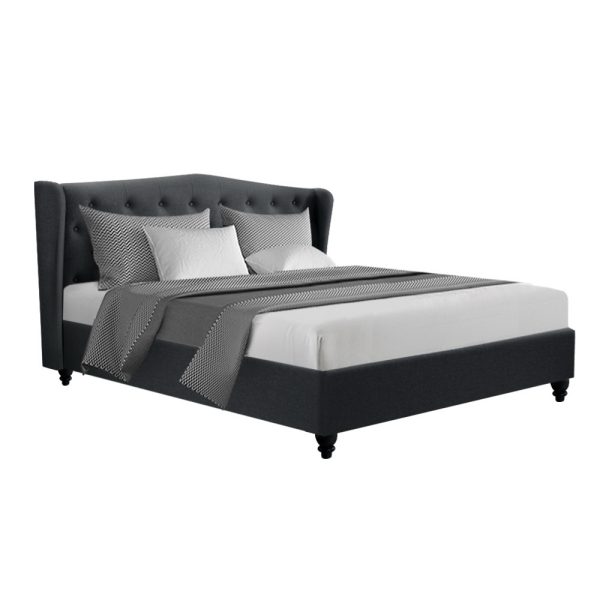 Pier Bed Frame Fabric – Charcoal King