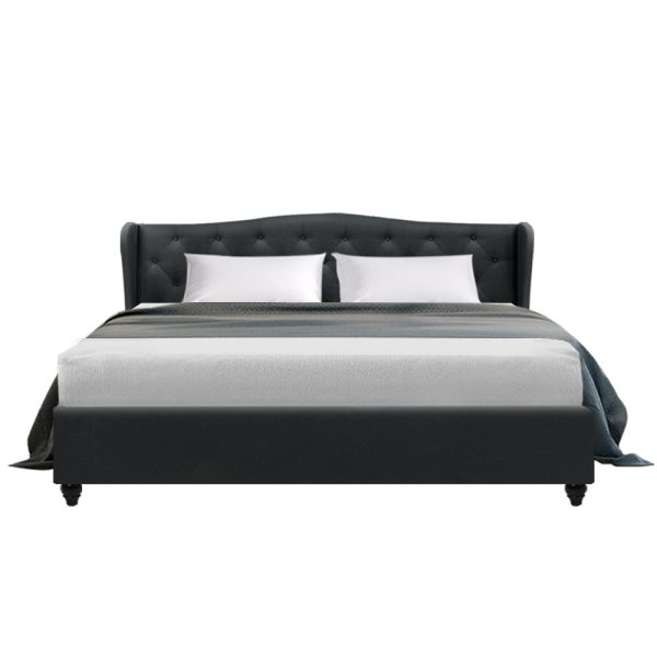 Pier Bed Frame Fabric – Charcoal King