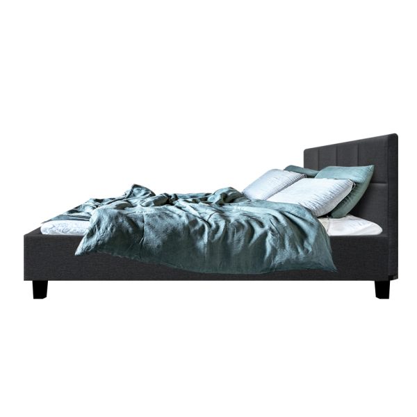Tino Bed Frame Double Size Charcoal Fabric
