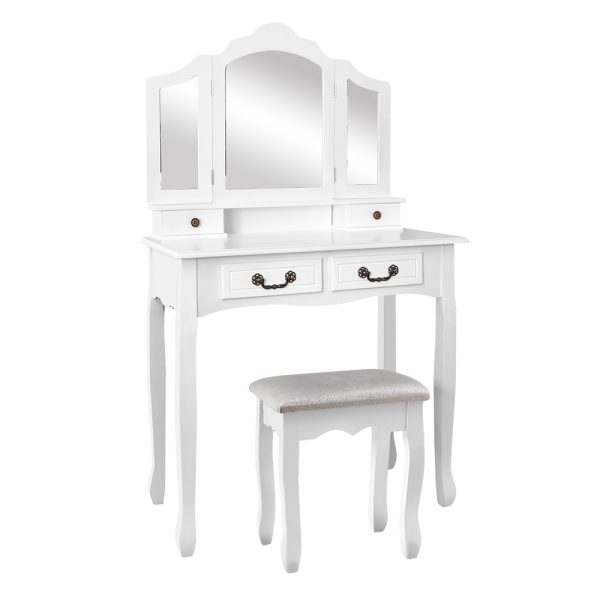 Dressing Table with Mirror – White