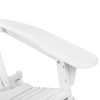 3 Piece Outdoor Adirondack Lounge Beach Chair Set – White