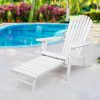 Adirondack Beach Chair with Ottoman – White
