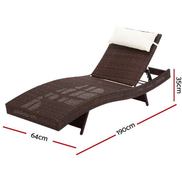 Outdoor Wicker Sun Lounge – Brown
