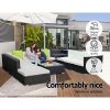 11PC Sofa Set with Storage Cover Outdoor Furniture Wicker