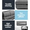 Lounge Sofa Bed 2-seater Floor Folding Fabric Grey