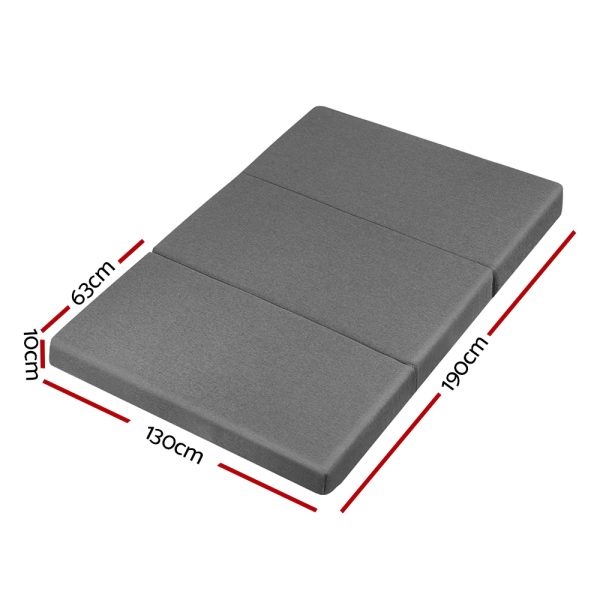 Double Size Folding Foam Mattress Portable Bed Mat Dark Grey
