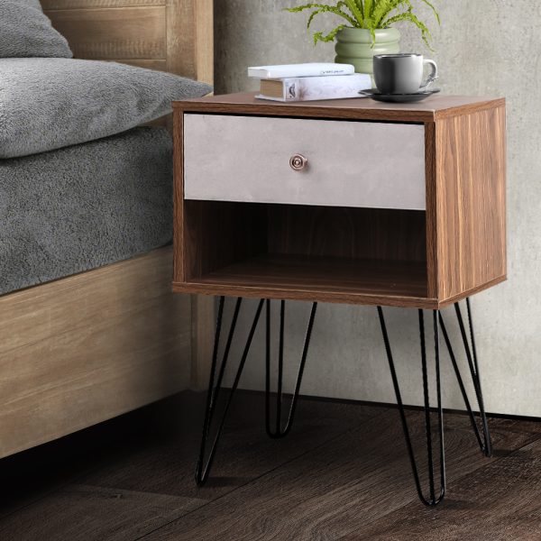 Bedside Table 1 Drawers with Shelf – LARS