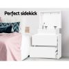 Bedside Tables 2 Drawers Side Table Storage Nightstand White Bedroom Wood