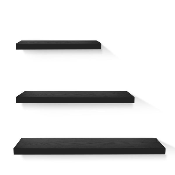3 Piece Floating Wall Shelves – Black