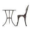 3PC Outdoor Setting Cast Aluminium Bistro Table Chair Patio Bronze