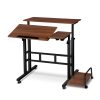 Twin Laptop Table Desk – Dark Wood