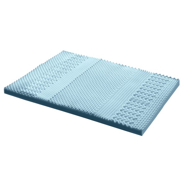 Bedding Cool Gel 7-zone Memory Foam Mattress Topper w/Bamboo Cover 8cm – King