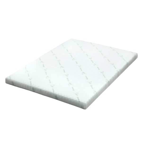 Bedding Cool Gel Memory Foam Mattress Topper w/Bamboo Cover 8cm – Queen
