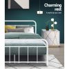 LEO Metal Bed Frame – Double (White)