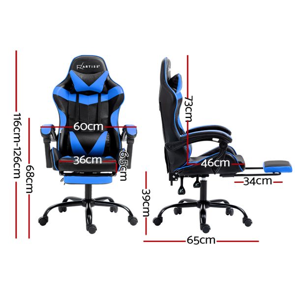 Office Chair Leather Gaming Chairs Footrest Recliner Study Work