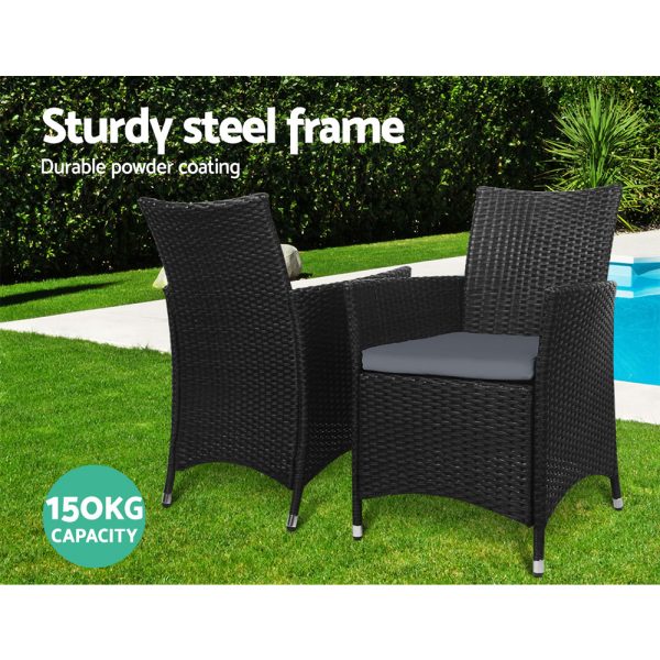 Outdoor Furniture Dining Chair Table Bistro Set Wicker Patio Setting Tea Coffee Cafe Bar Set
