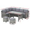 Gardeon 9-Seater Outdoor Dining Set Patio Furniture Wicker Lounge Table Chairs