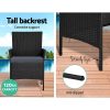 Garden Furniture Outdoor Lounge Setting Wicker Sofa Patio Storage Cover Black