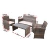 Garden Furniture Outdoor Lounge Setting Wicker Sofa Set Storage Cover Mixed Grey