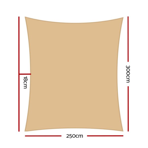 98% UV Sun Shade Sail Cloth Shadecloth Rectangle Canopy 280gsm