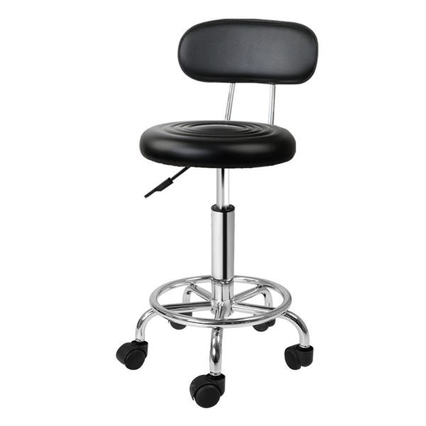 Artiss Salon Stool Swivel Chair Backrest Barber Hairdressing Hydraulic Height