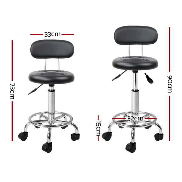 Salon Stool Swivel Chair Backrest Barber Hairdressing Hydraulic Height