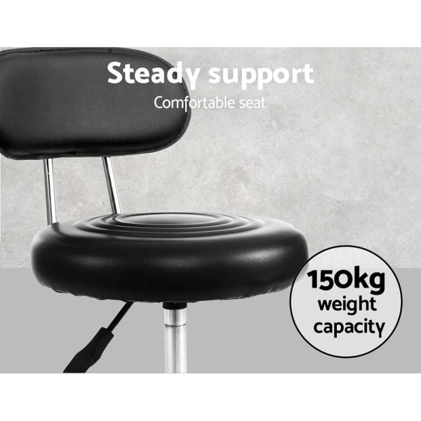 Artiss Salon Stool Swivel Chair Backrest Barber Hairdressing Hydraulic Height