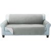 Sofa Cover Quilted Couch Covers Lounge Protector Slipcovers 3 Seater Grey