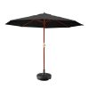 3M Umbrella with Base Outdoor Pole Umbrellas Garden Stand Deck Black