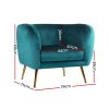 Armchair Lounge Sofa Arm Chair Accent Chairs Armchairs Couch Velvet Green