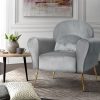 Armchair Lounge Chair Accent Armchairs Chairs Sofa Grey Velvet Cushion