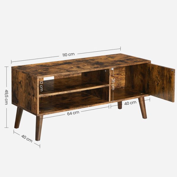 Cabarita Wooden Look TV Console Stand With Storage Shelf & Cupboard