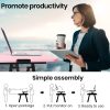 Fortia Desk Riser 74cm Wide Adjustable Sit to Stand for Dual Monitor, Keyboard, Laptop, Pink